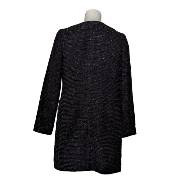 RSVP By Talbots Size 4 Black Long Blazer Special Occasion Silver Thread Bows - Picture 3 of 12